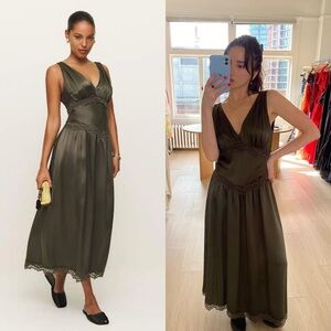 REFORMATION NWT Stasia Dress in Pine Tree